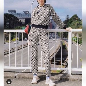 Holiday The Label Emma Mulholland Circle Check Knit Sweater Pants Set